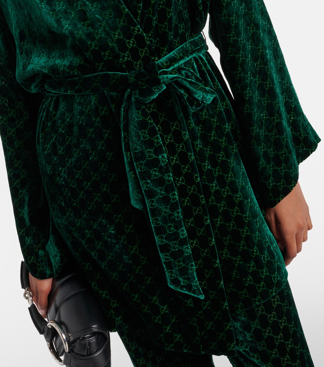 Camisa de Terciopelo Devoré con Cinturón GG de Gucci para Jóvenes Modernos