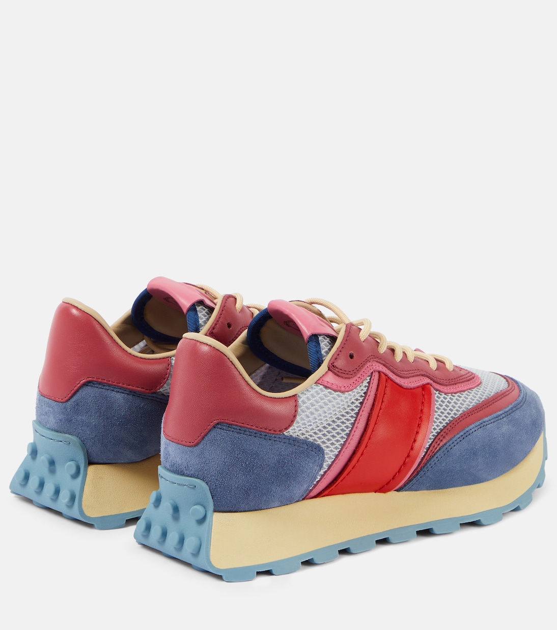 Suede and leather-trimmed sneakers | Tod's