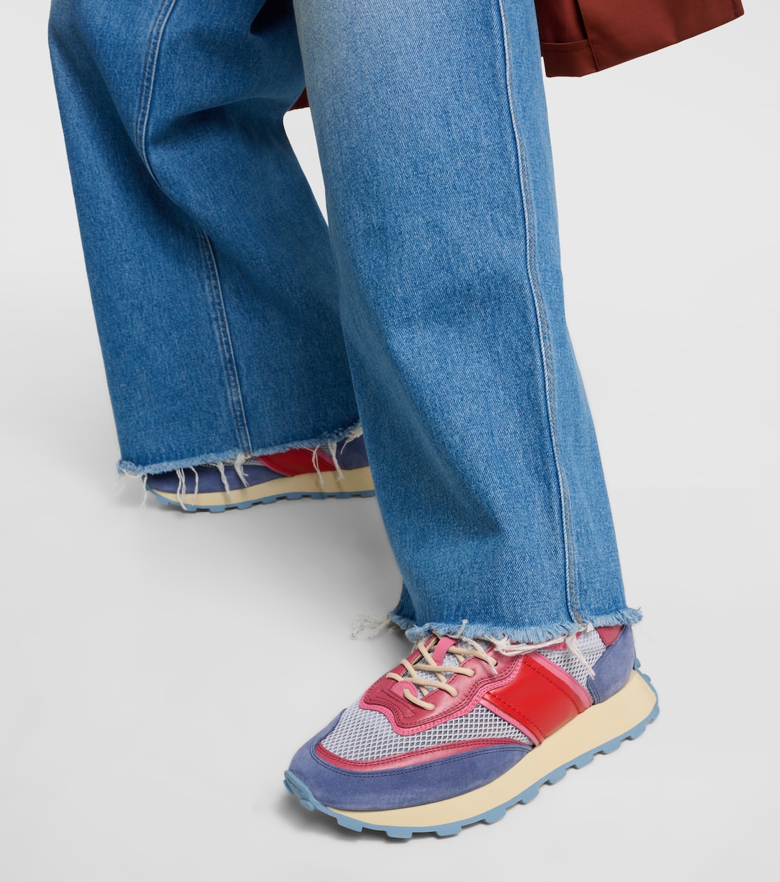 Suede and leather-trimmed sneakers | Tod's