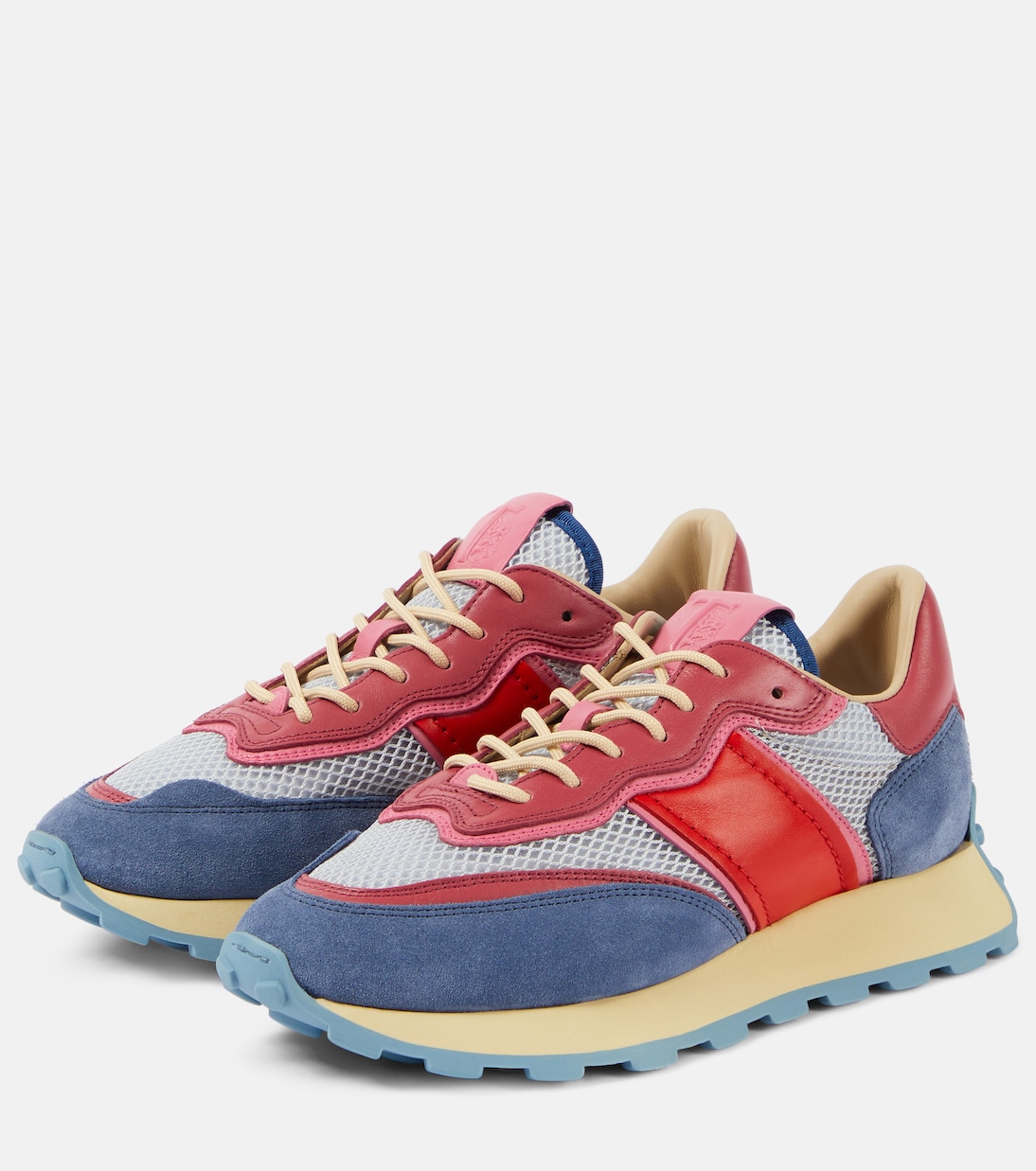 Suede and leather-trimmed sneakers | Tod's