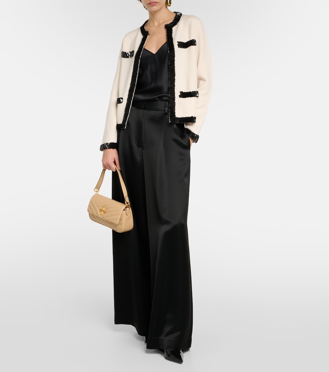 Kendra sequined wool-blend jacket | Tory Burch