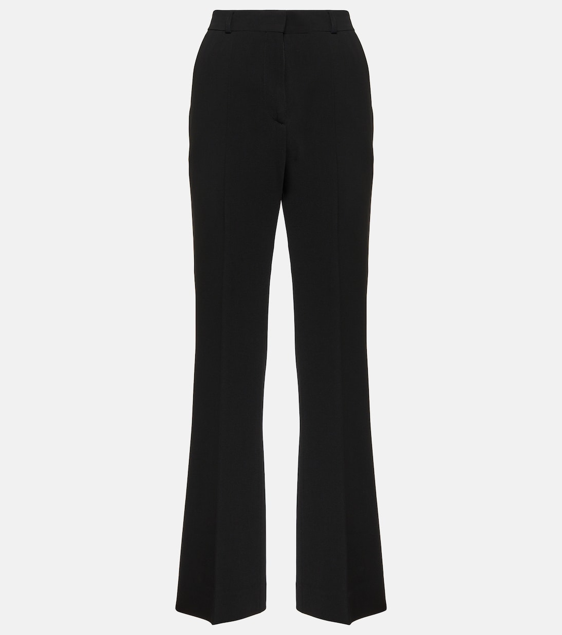 Pantalones Jóvenes Estilo Toteme con Pliegues y Corte Flare en Crêpe