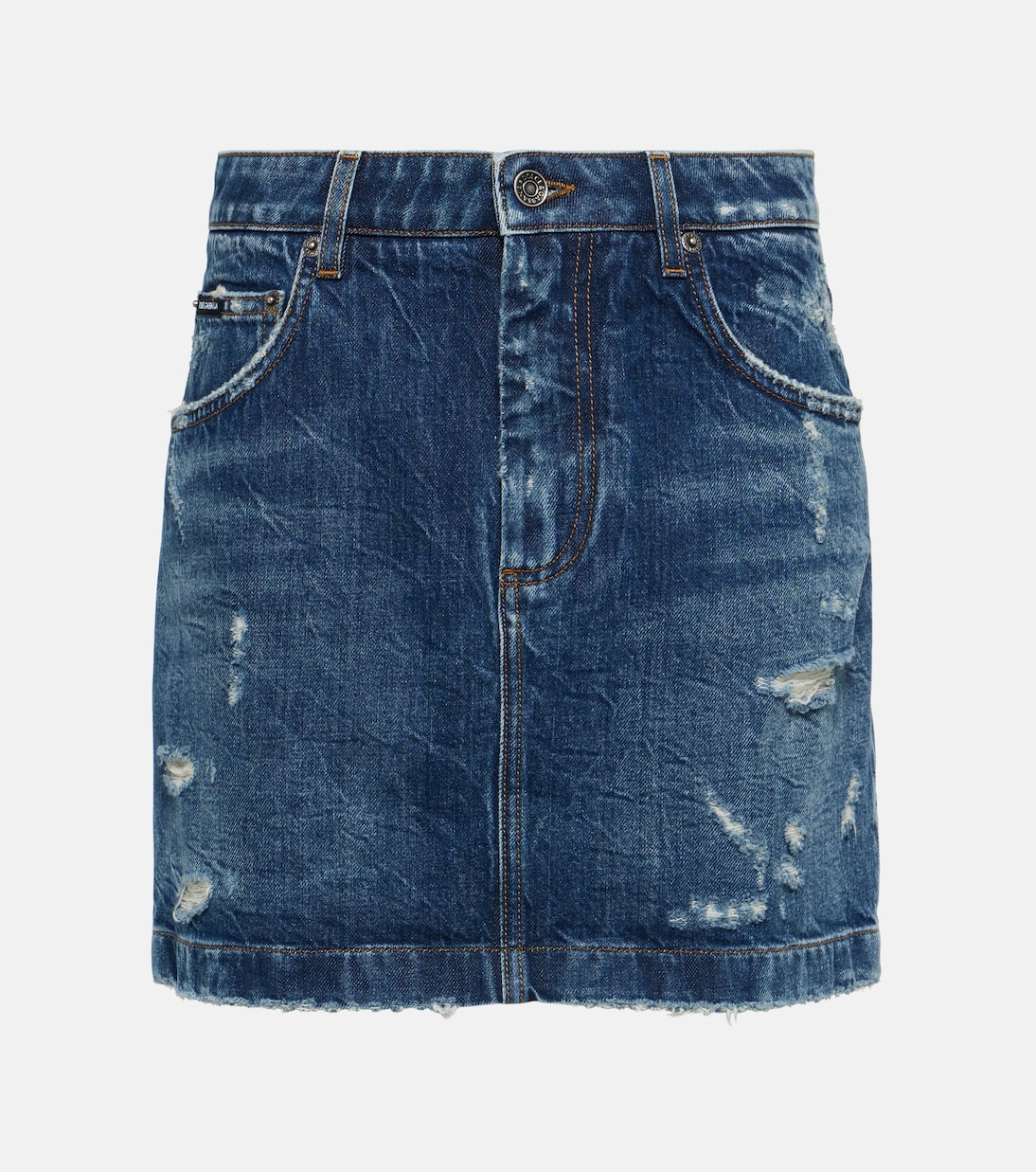 Minifalda de denim desgastado | Dolce&Gabbana