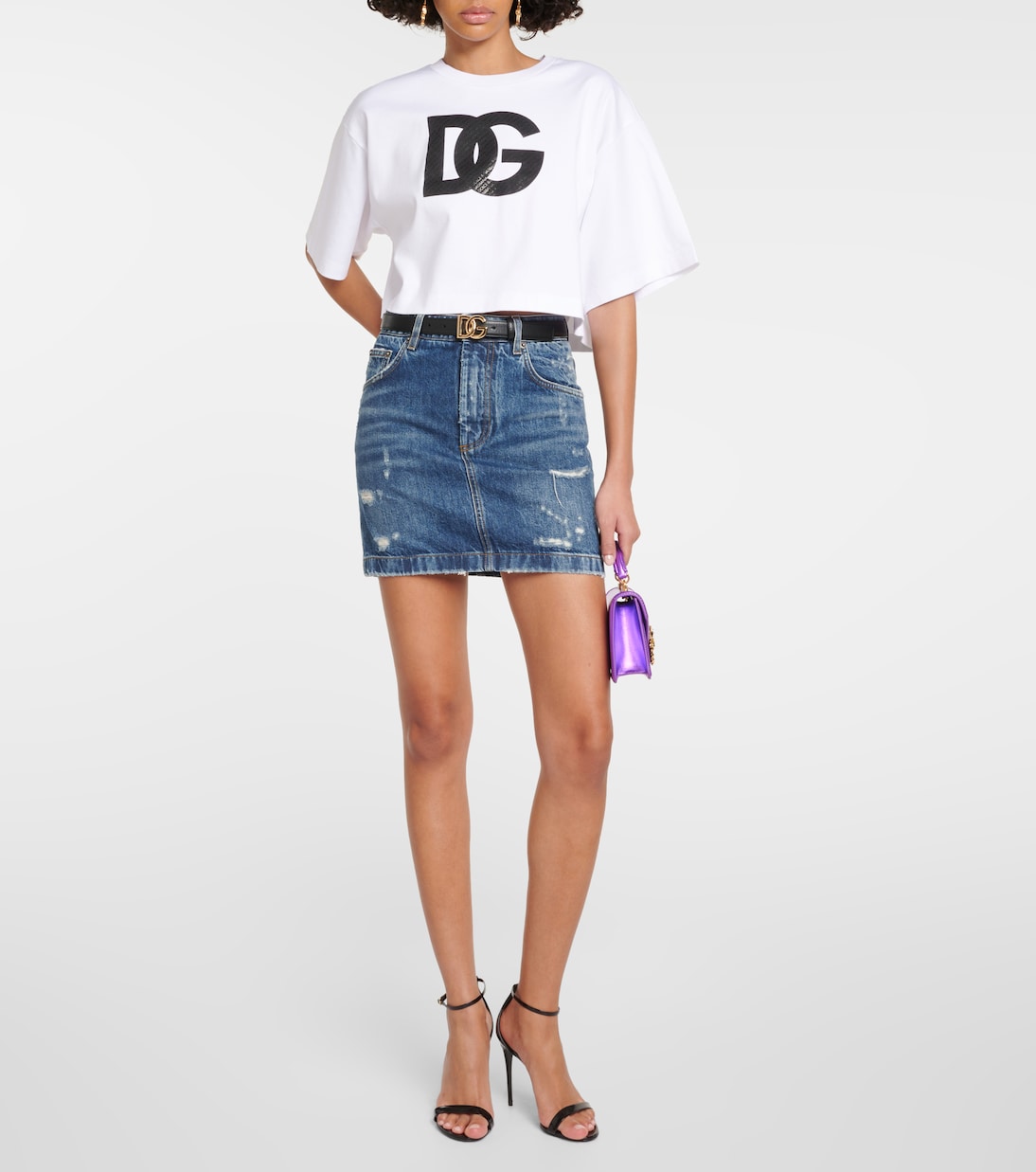 Minifalda de denim desgastado | Dolce&Gabbana