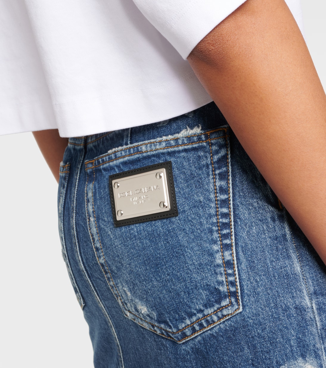 Minifalda de denim desgastado | Dolce&Gabbana