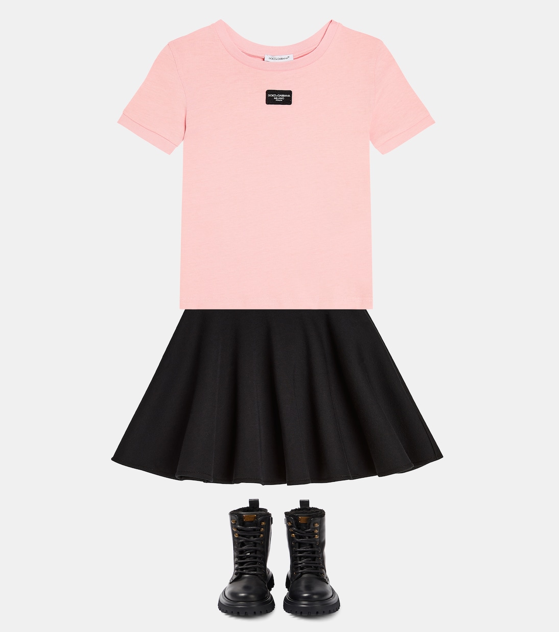 T-shirt in jersey di cotone con logo | Dolce&Gabbana Kids