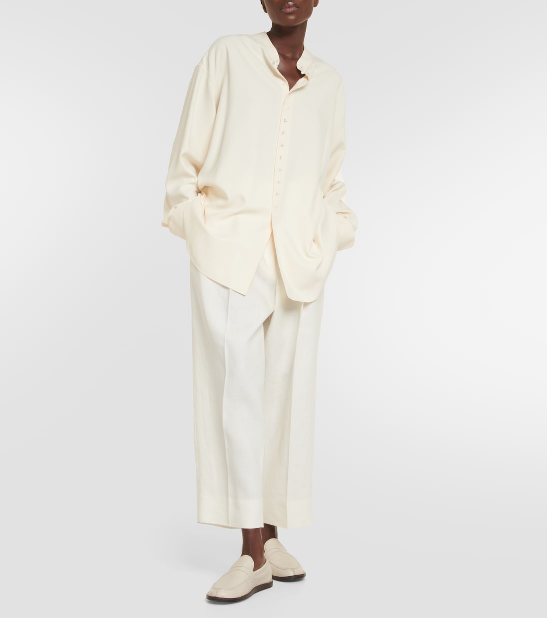 Camicia oversize Grandad in seta | The Row