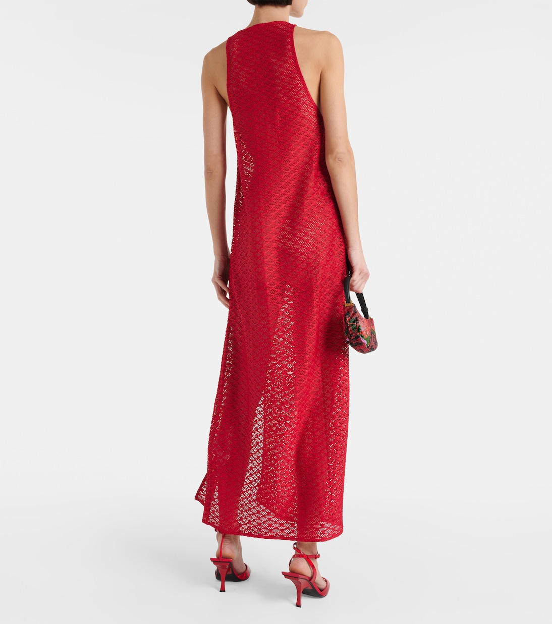 Cutout mesh maxi dress | Ganni
