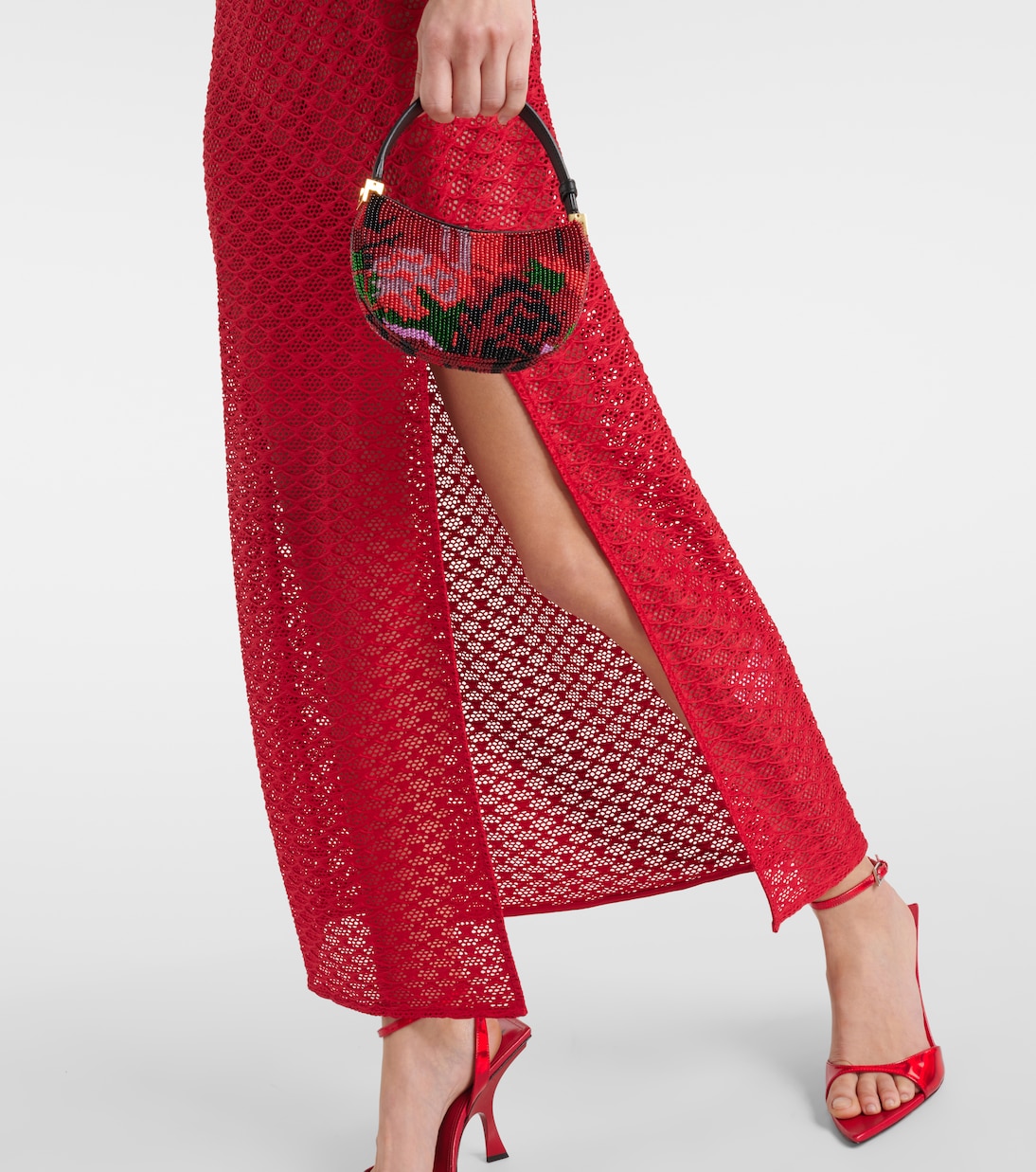 Cutout mesh maxi dress | Ganni