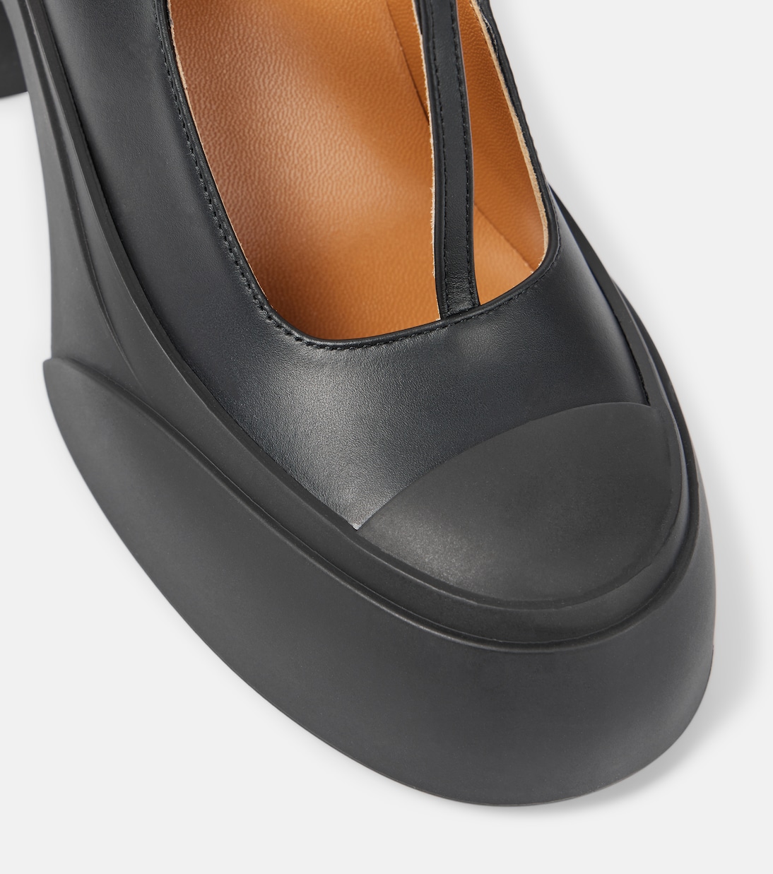 Salones Mary Jane Pablo de piel con logo | Marni