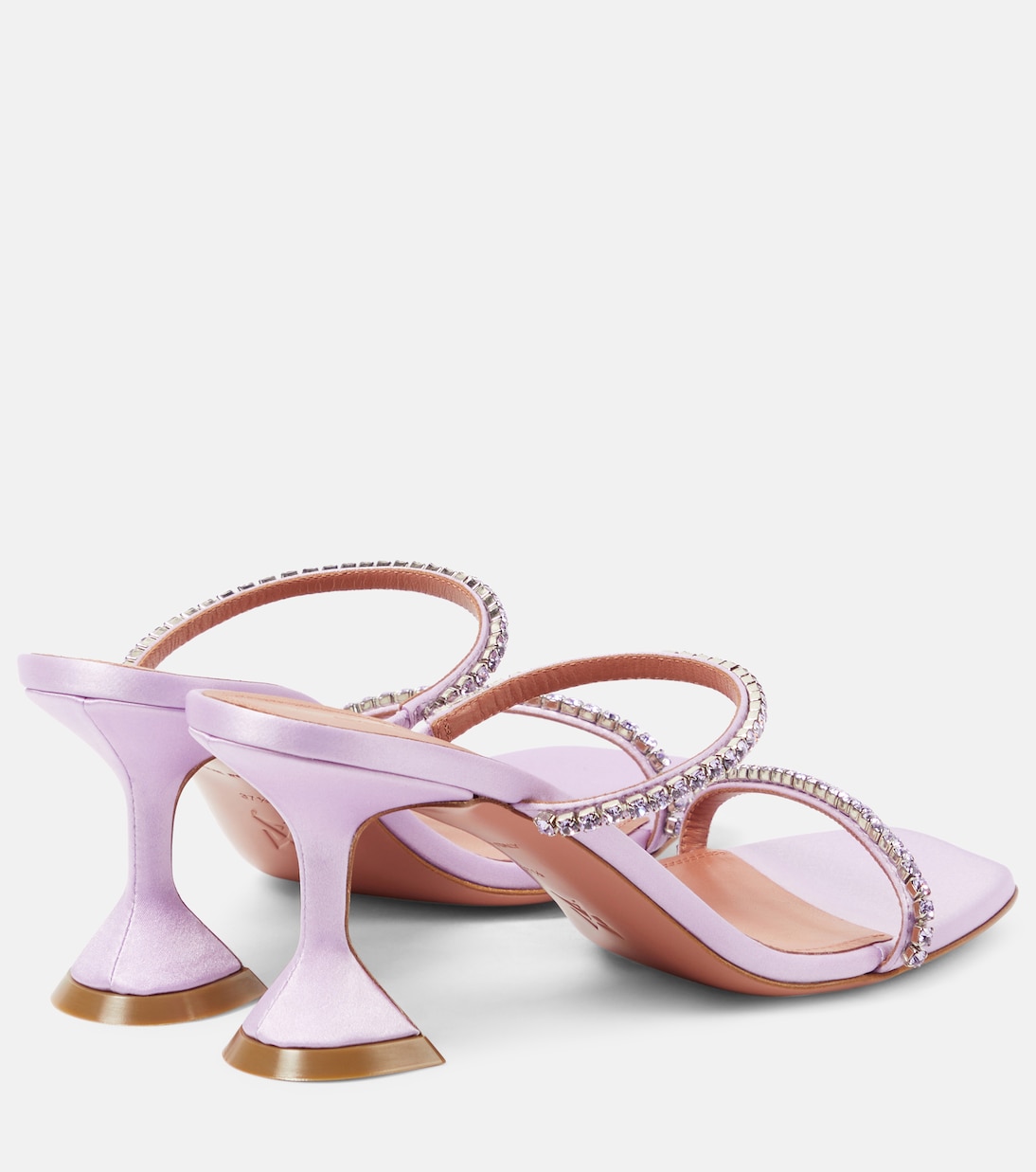 Mules Gilda 70 en satin à ornements | Amina Muaddi