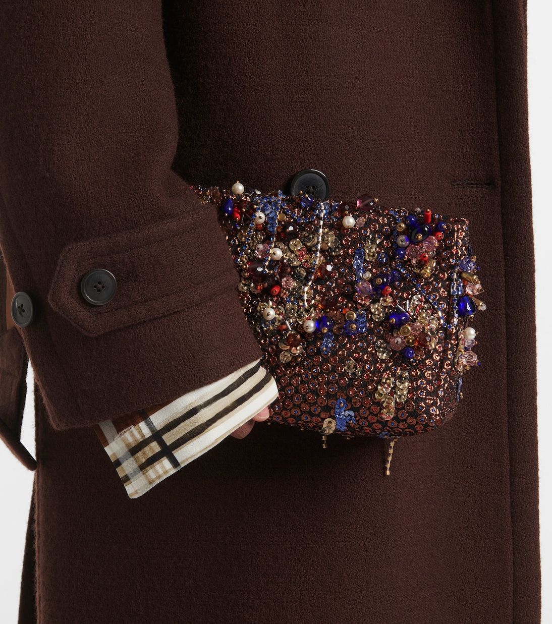 Verzierte Clutch aus Satin | Dries Van Noten