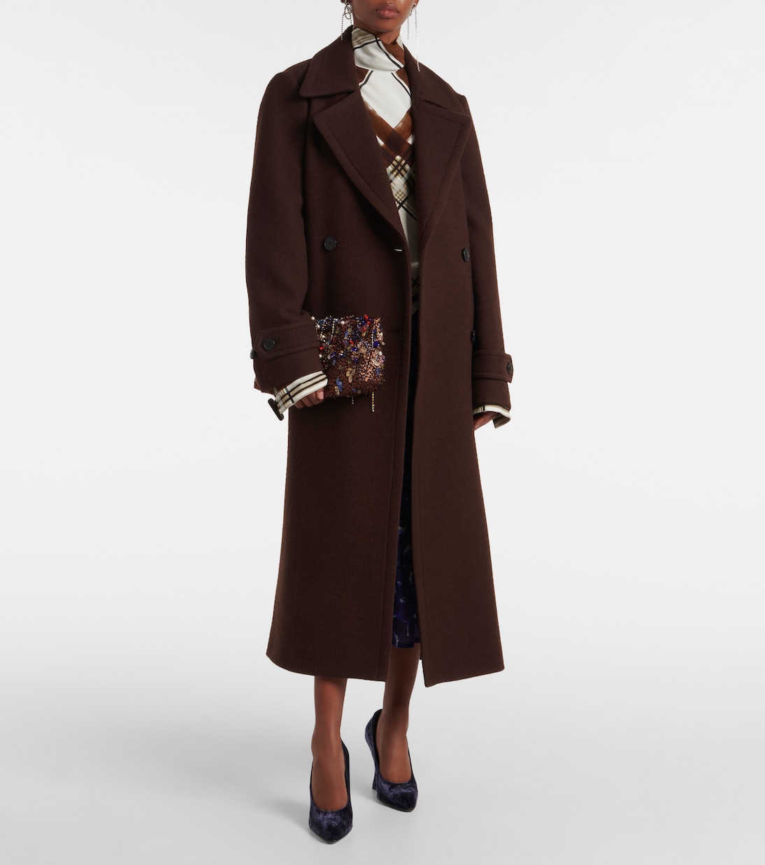 Verzierte Clutch aus Satin | Dries Van Noten