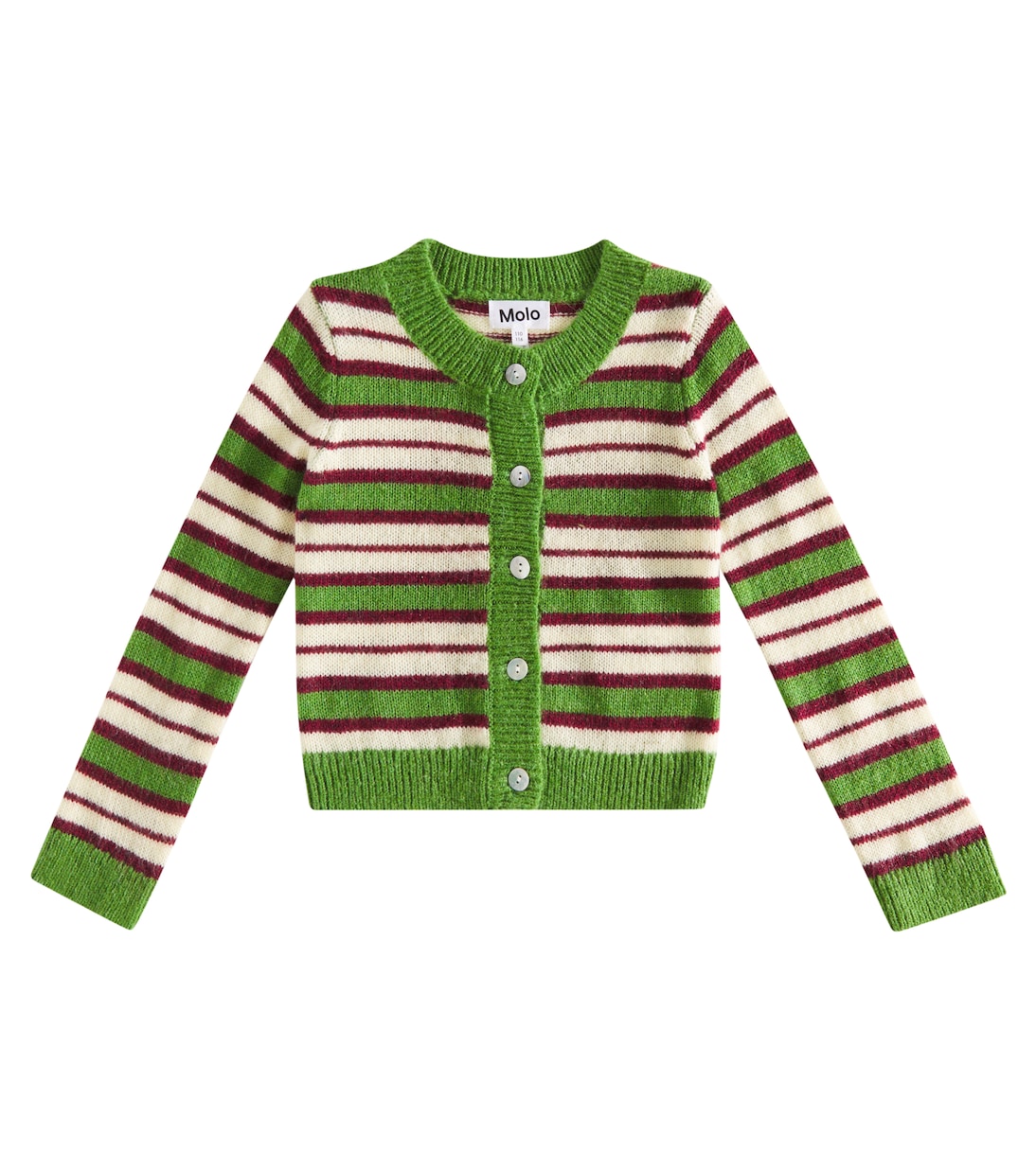 Cardigan Geraldine rayé en laine mélangée | Molo