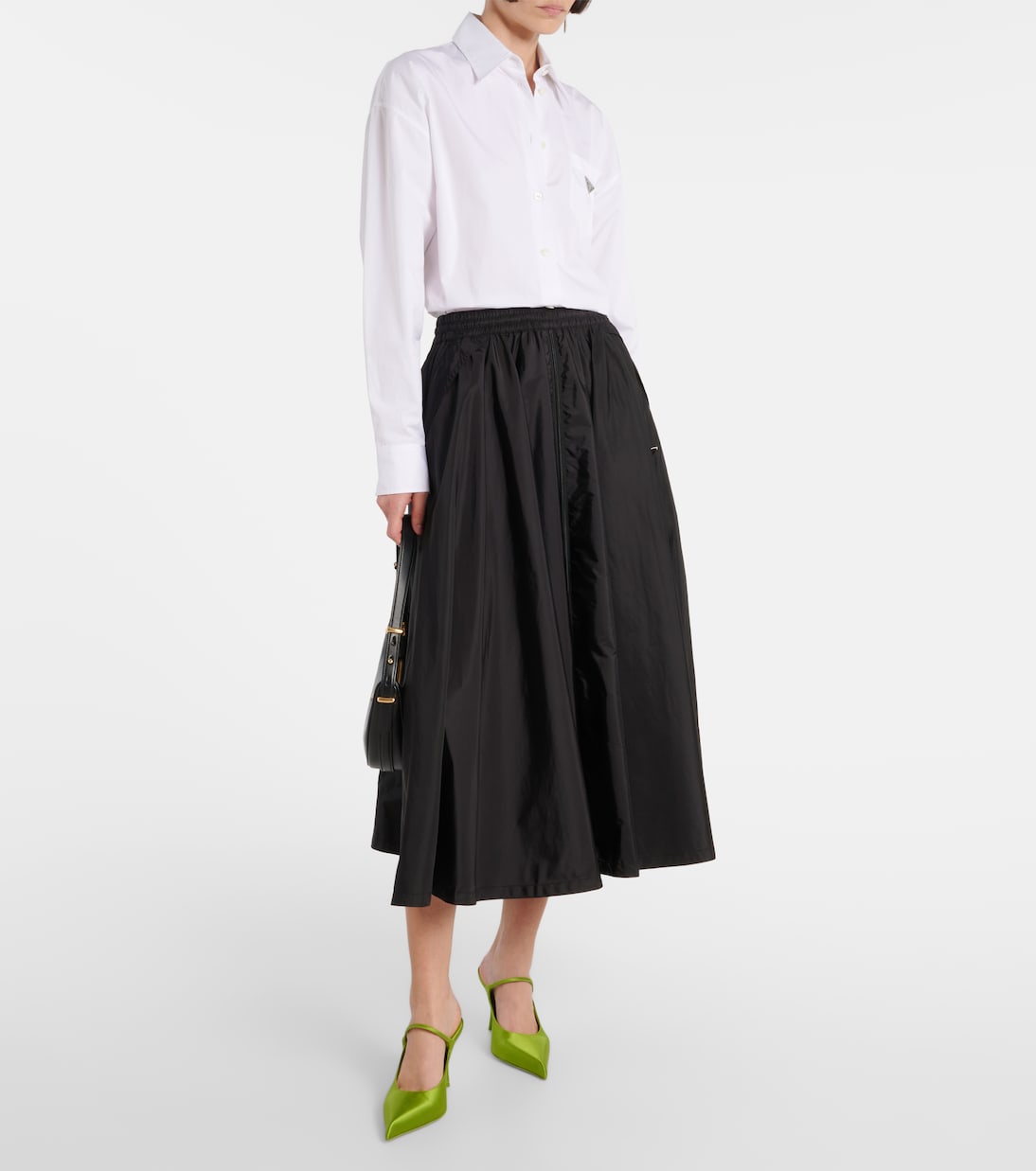 Falda midi de Re-Nylon con logo | Prada