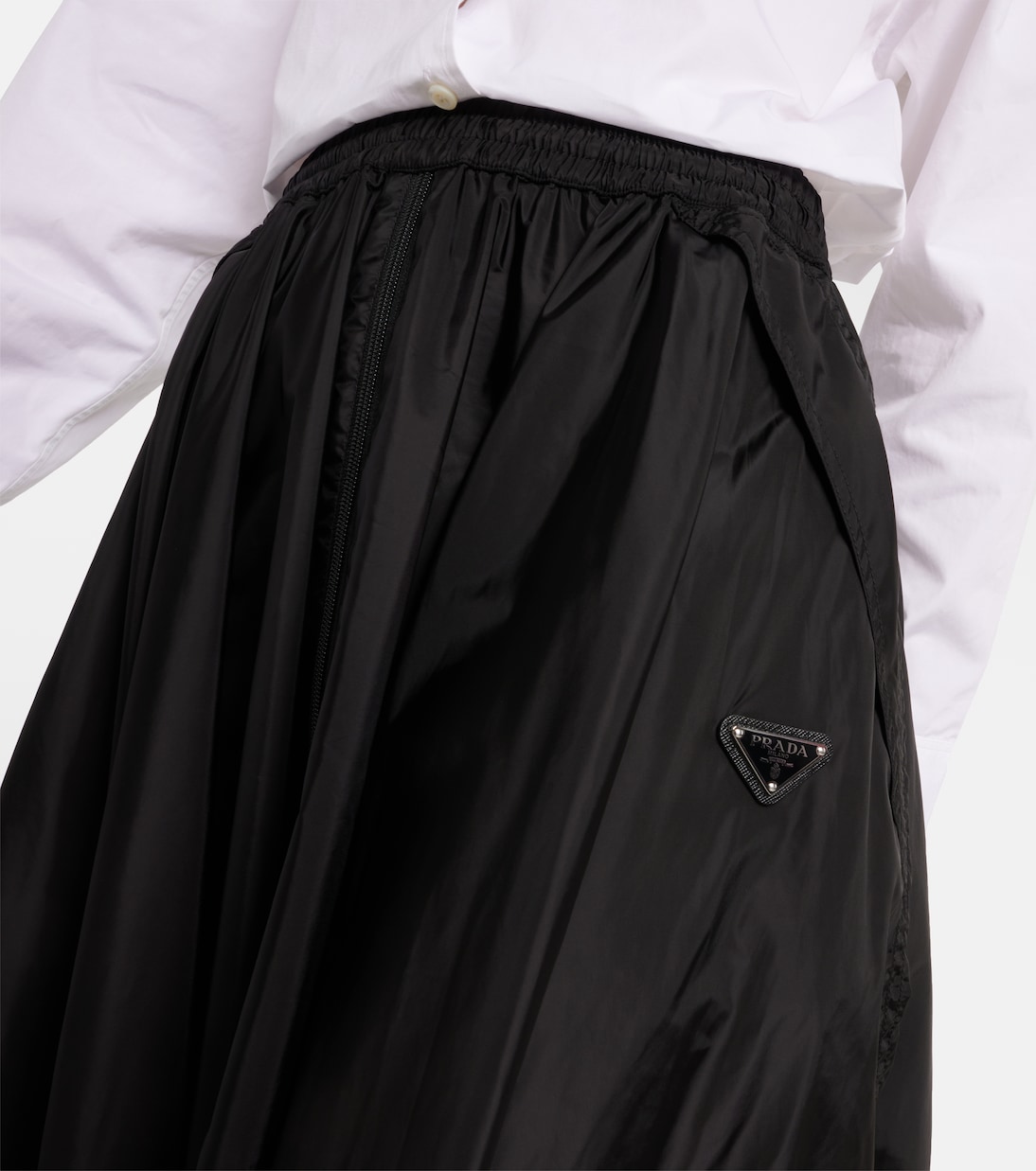 Falda midi de Re-Nylon con logo | Prada
