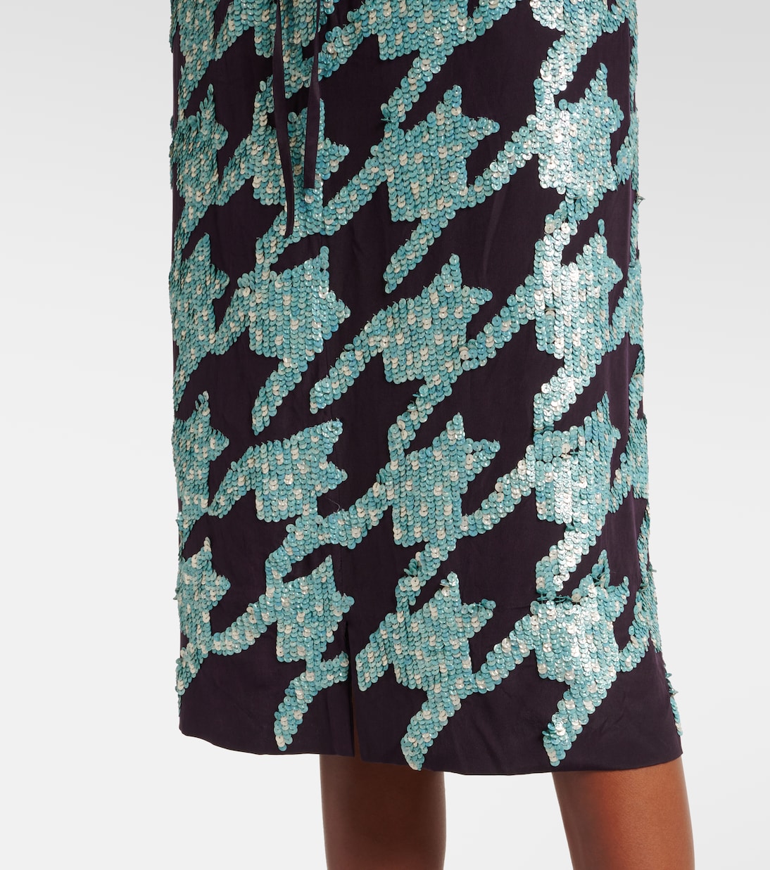 Jupe midi en soie à sequins | Dries Van Noten