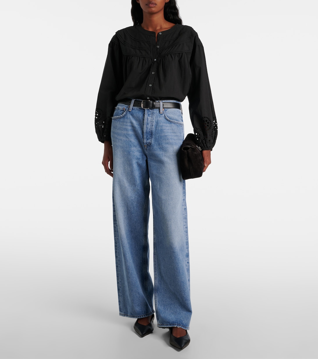 Carden broderie anglaise cotton blouse | Velvet