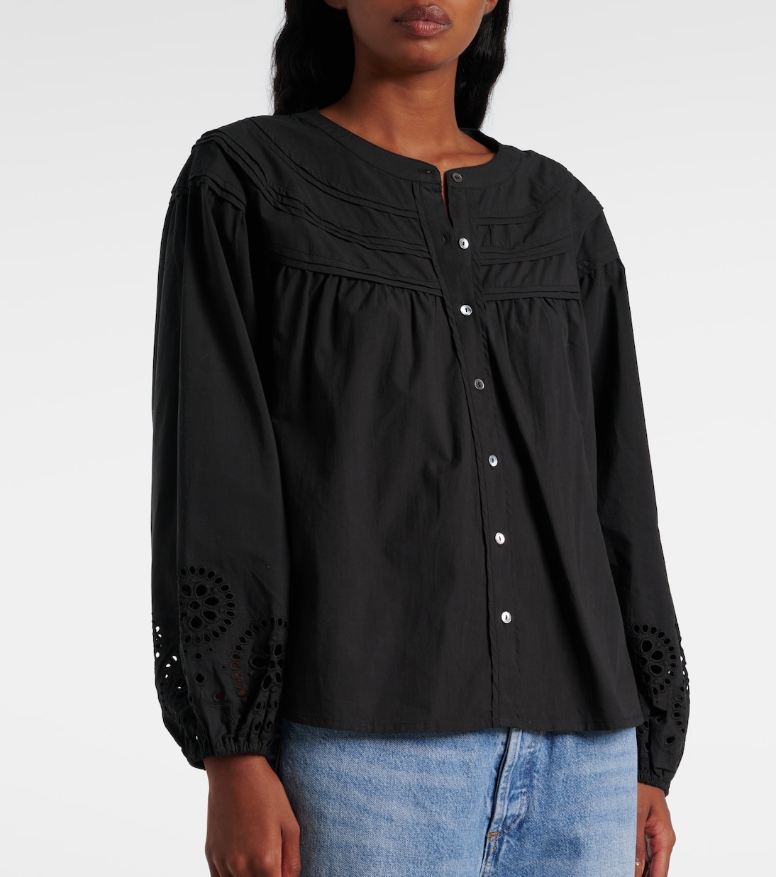 Carden broderie anglaise cotton blouse | Velvet