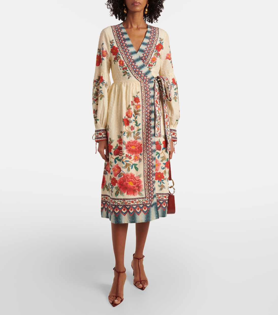 Midikleid Mosaic Garden aus Baumwolle | Farm Rio