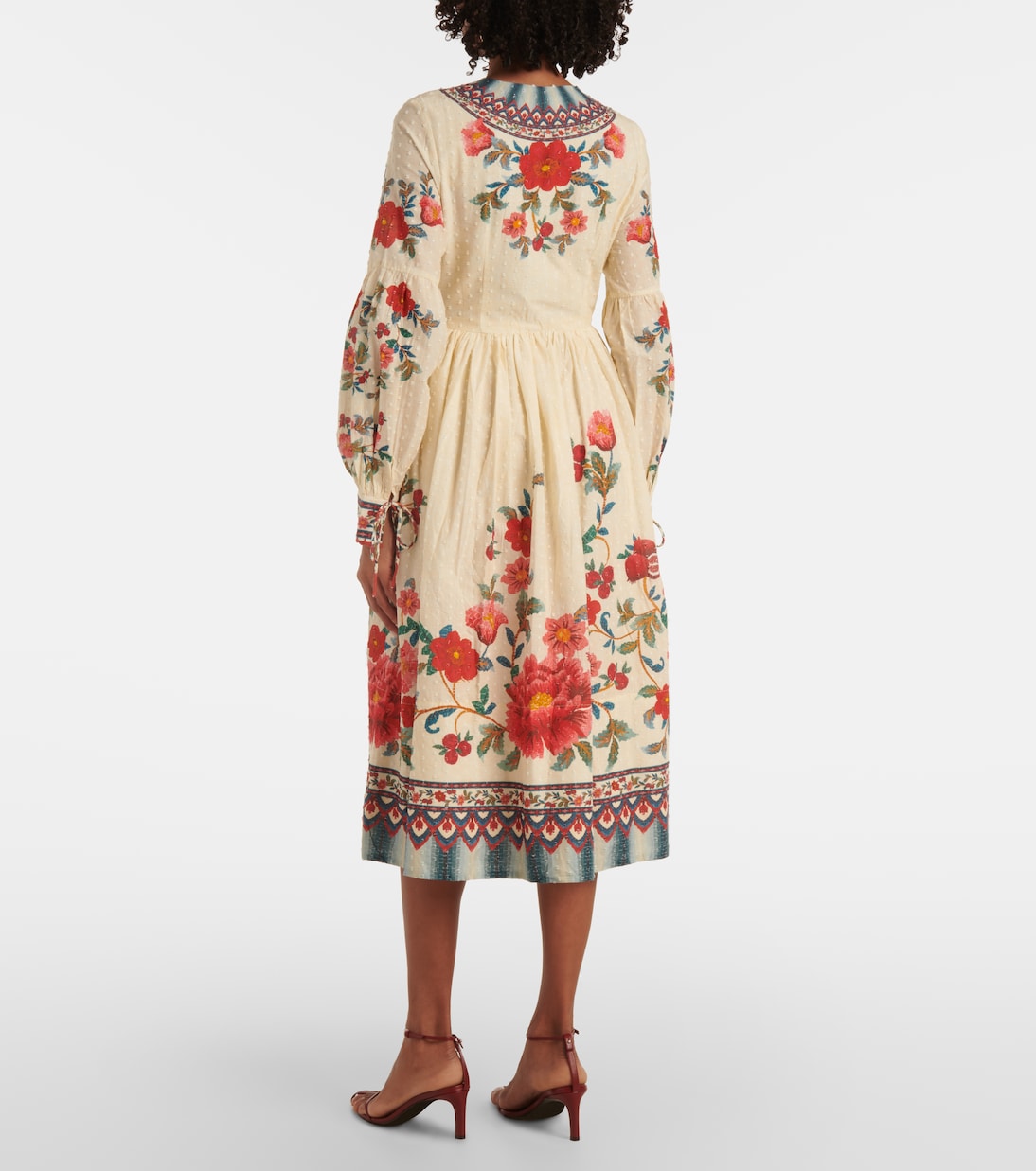 Midikleid Mosaic Garden aus Baumwolle | Farm Rio