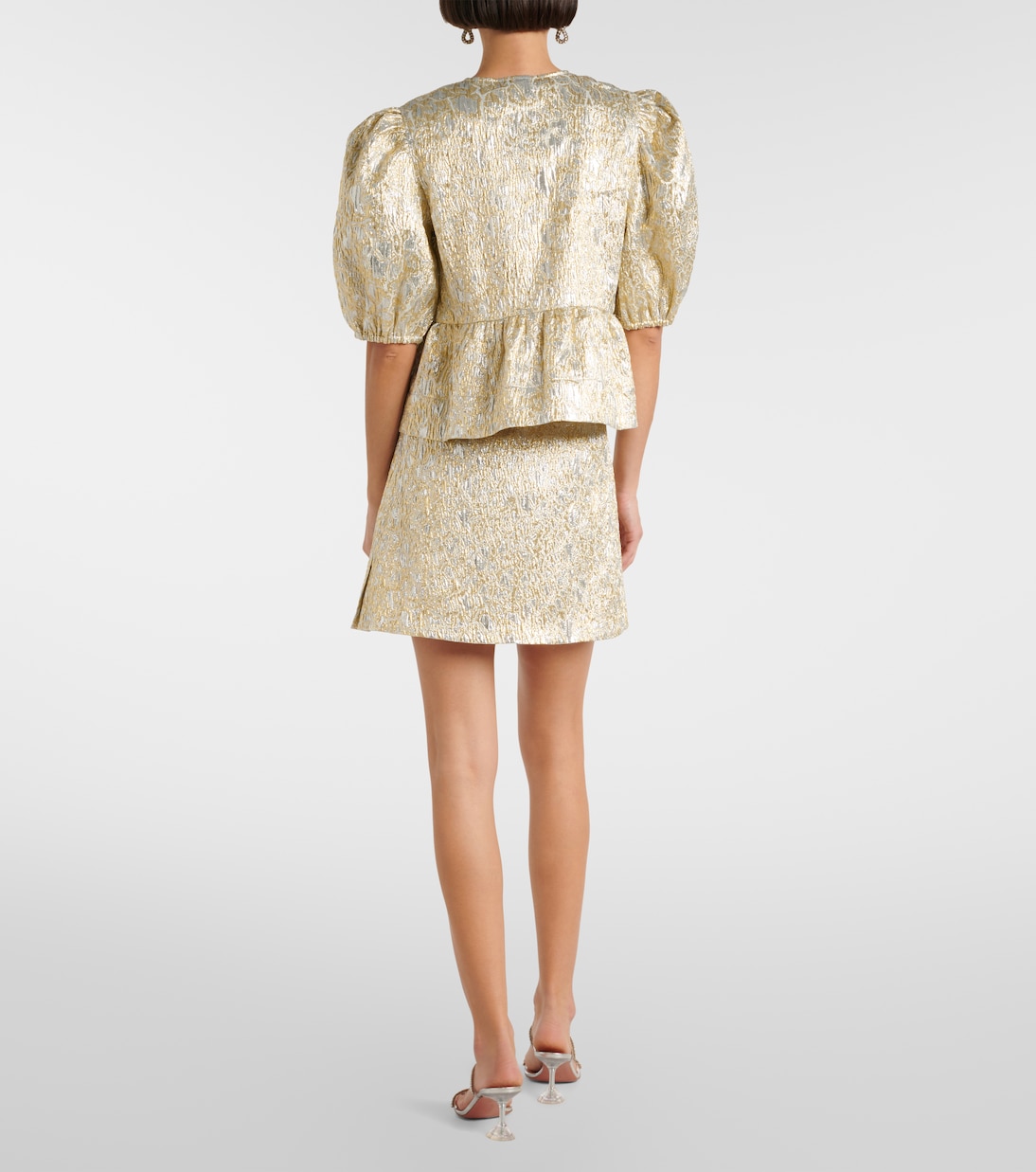 Top in broccato con maniche a sbuffo | Ganni
