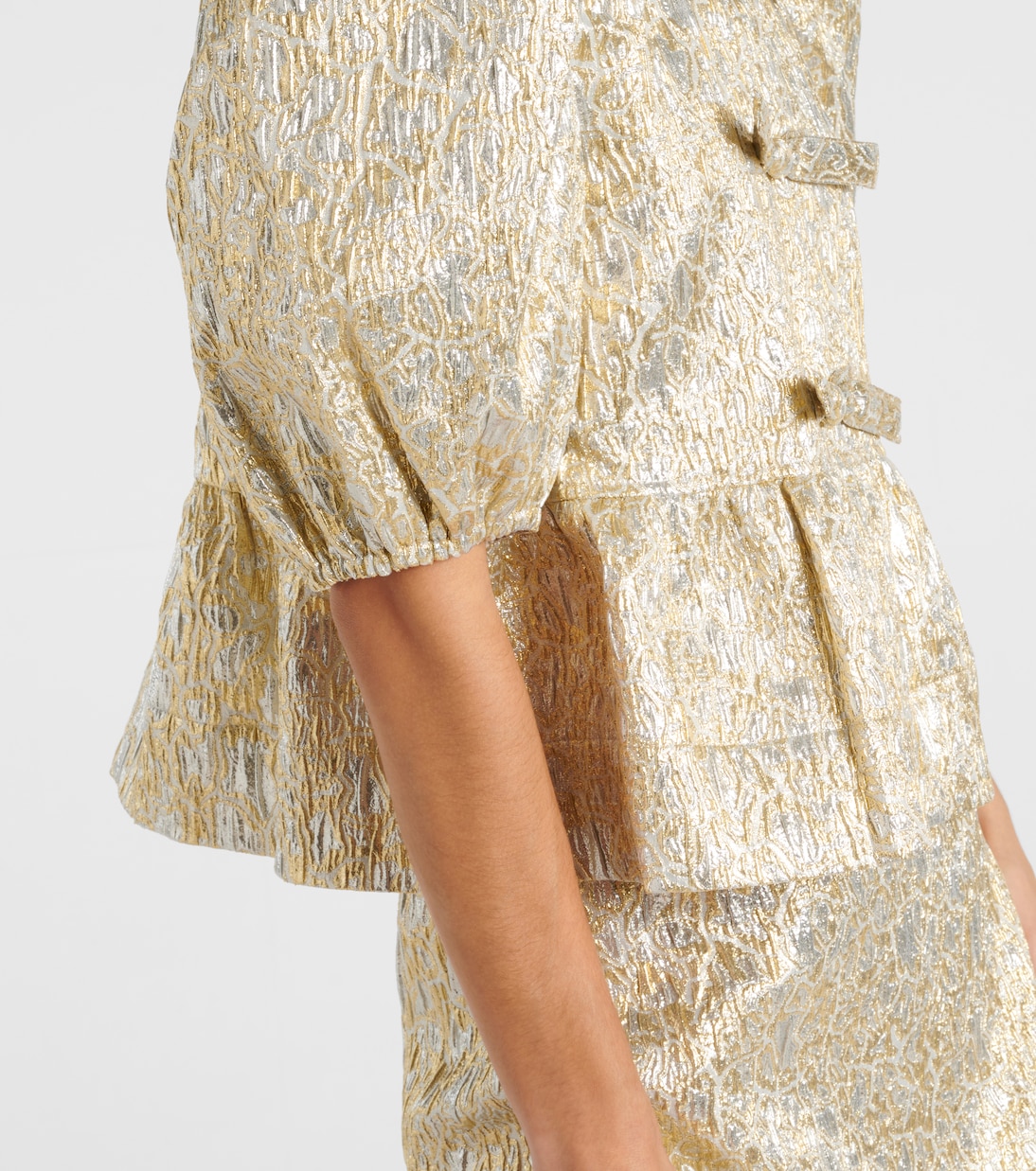 Top in broccato con maniche a sbuffo | Ganni