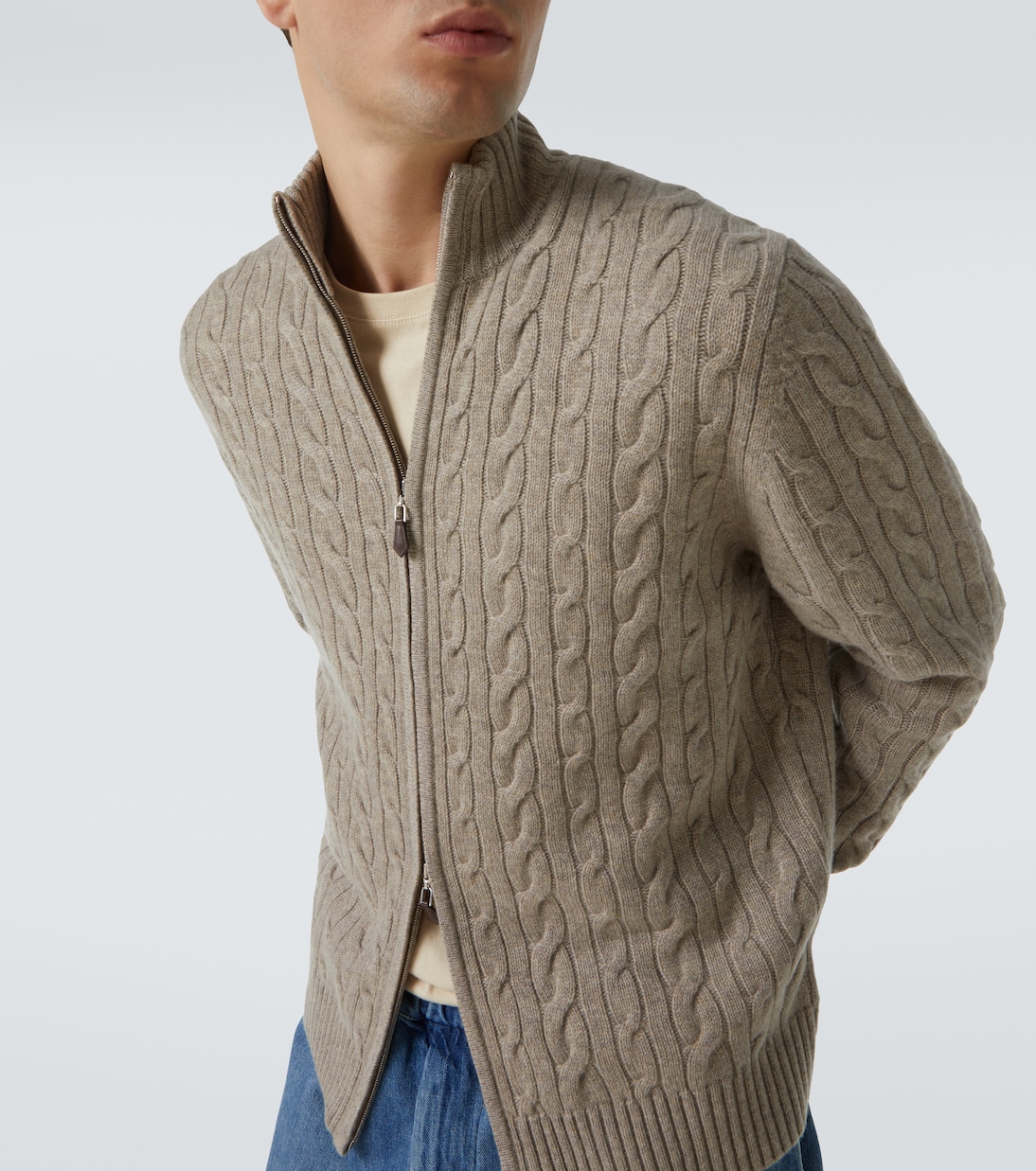 Cardigan in cashmere a trecce | Arch4