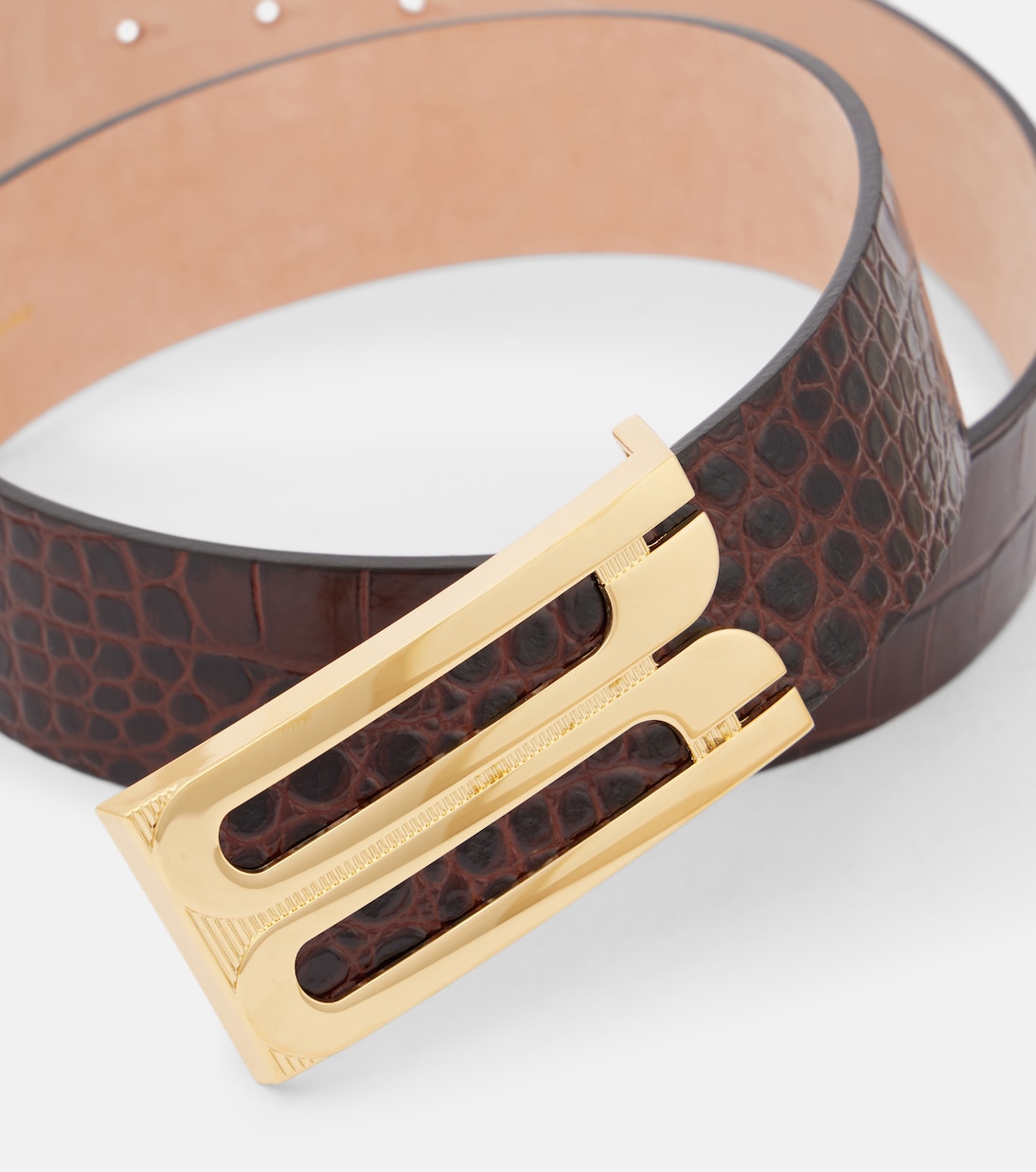 Cintura in pelle effetto coccodrillo VICTORIA BECKHAM, design jumbo per uno stile giovane e audace
