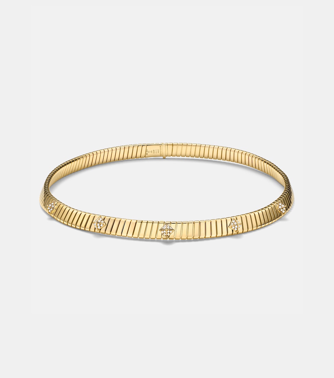 Bvlgari Tubogas 18kt 골드 다이아몬드 초커 | Bvlgari