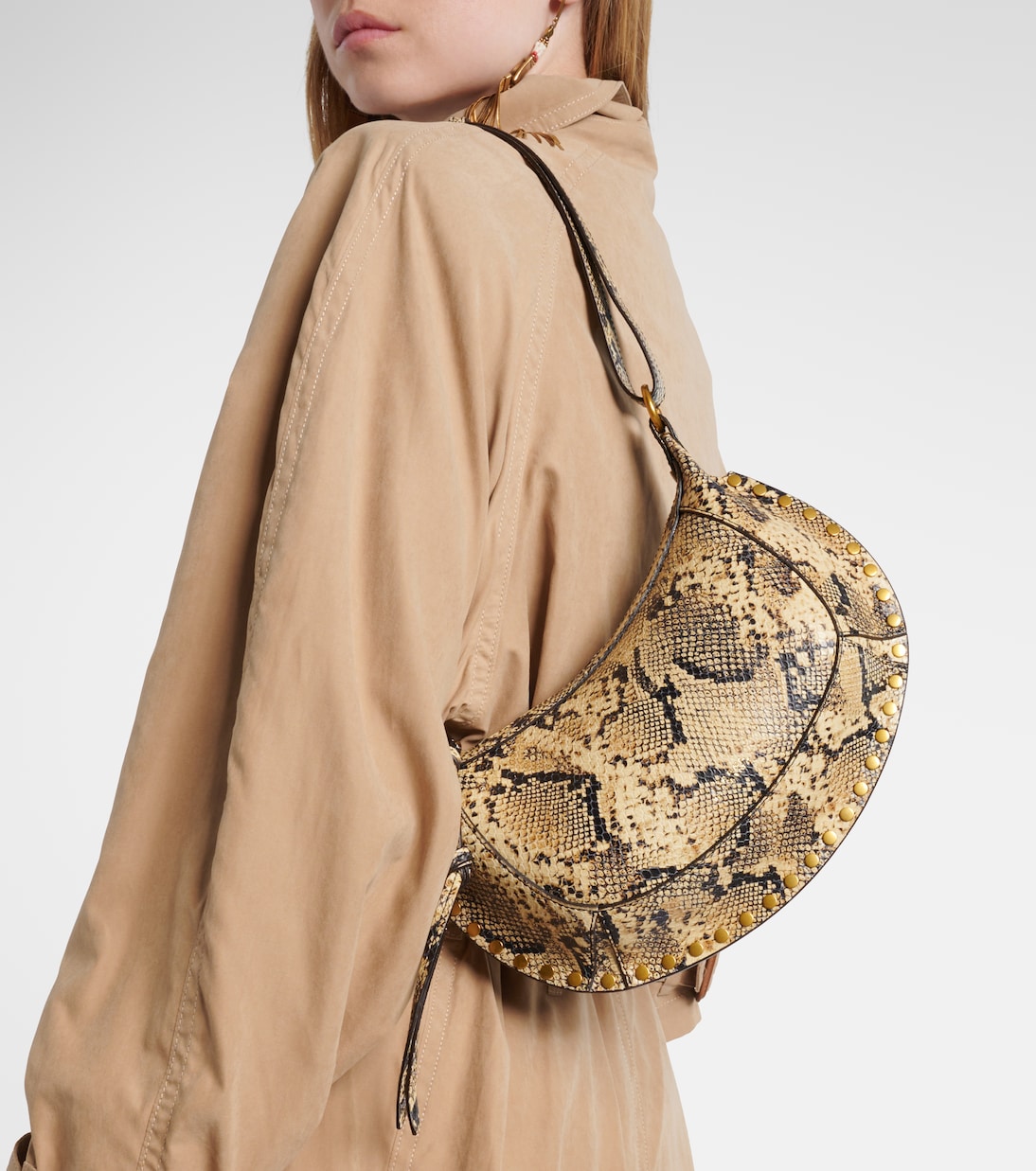 Oskan Moon snake-effect leather shoulder bag | Isabel Marant