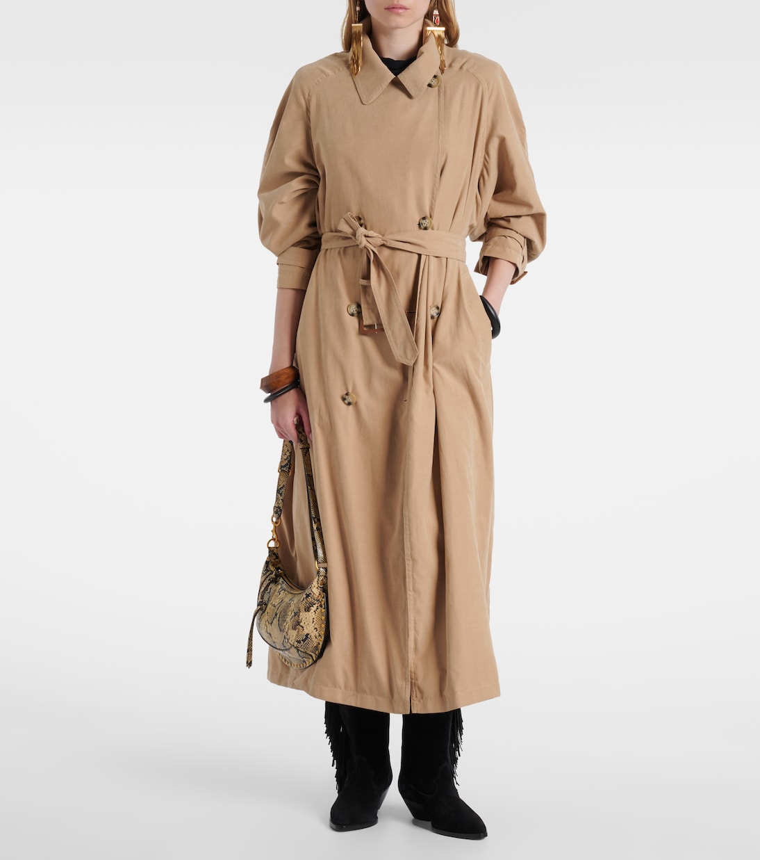 Oskan Moon snake-effect leather shoulder bag | Isabel Marant