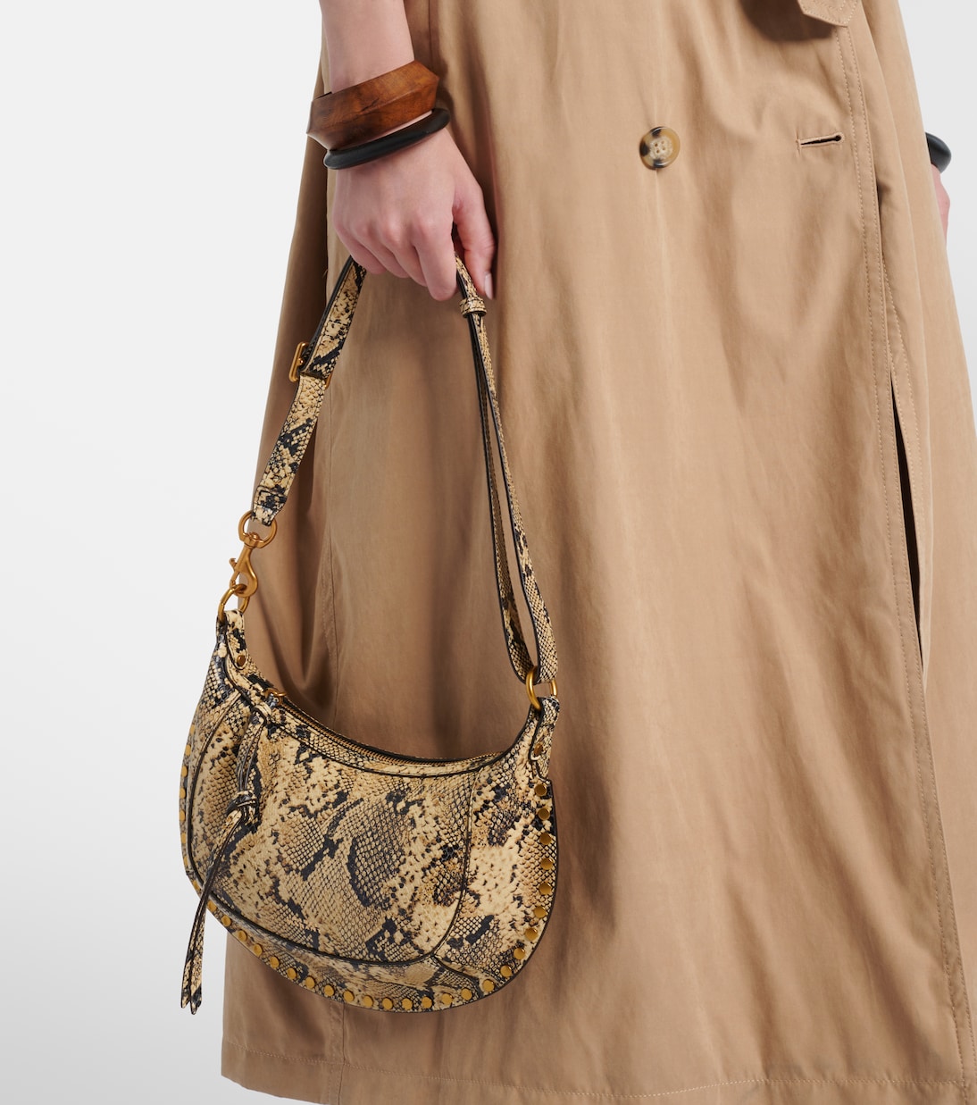 Oskan Moon snake-effect leather shoulder bag | Isabel Marant