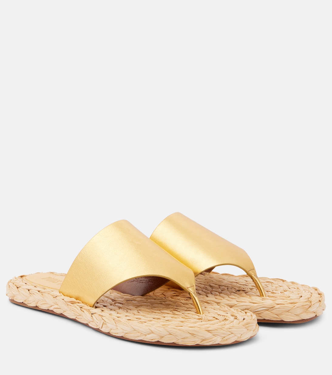 Amalfi metallic leather thong sandals   | Paris Texas