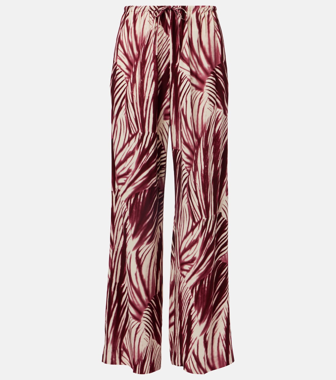 Pantaloni a gamba larga in crêpe con stampa | Dries Van Noten
