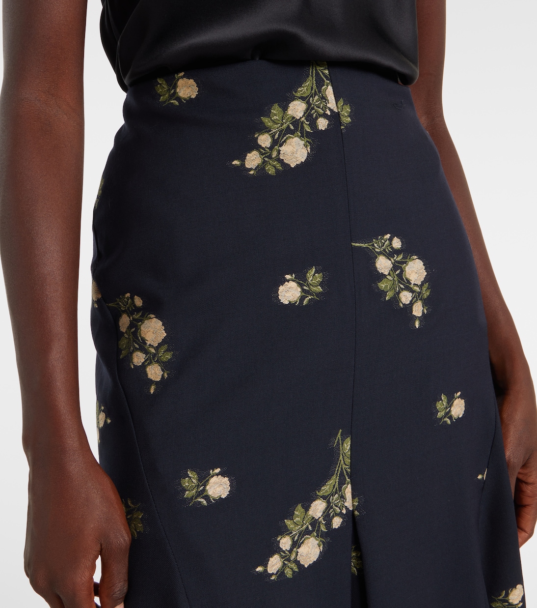 Floral jacquard midi skirt | Erdem