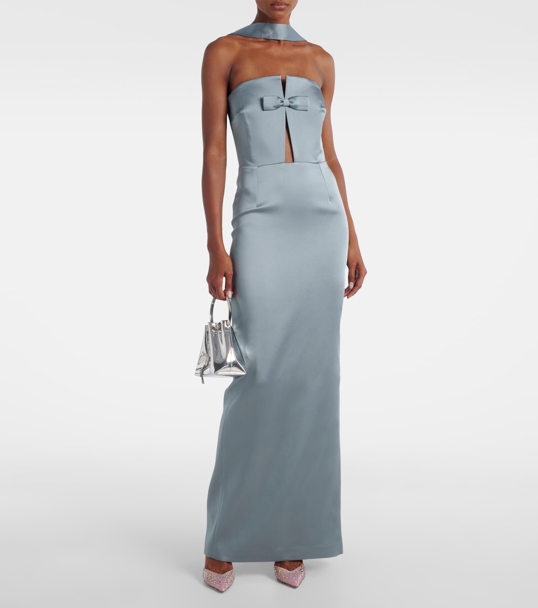 Holly bow-detail satin corset gown | The New Arrivals Ilkyaz Ozel