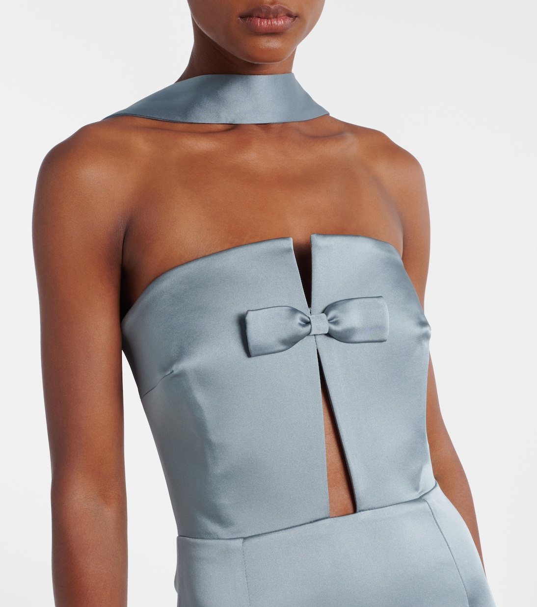 Holly bow-detail satin corset gown | The New Arrivals Ilkyaz Ozel
