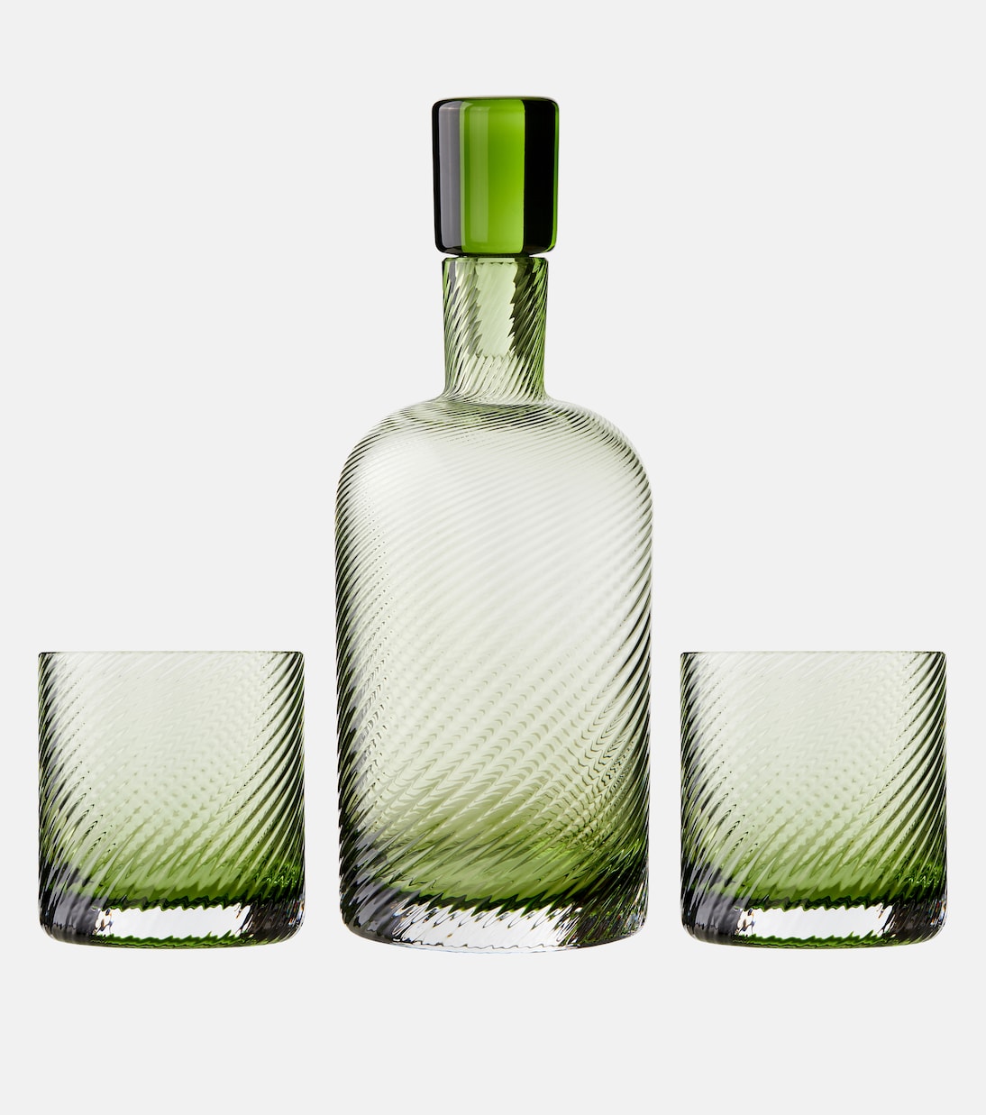 Borealis glass bottle and tumblers set | NasonMoretti