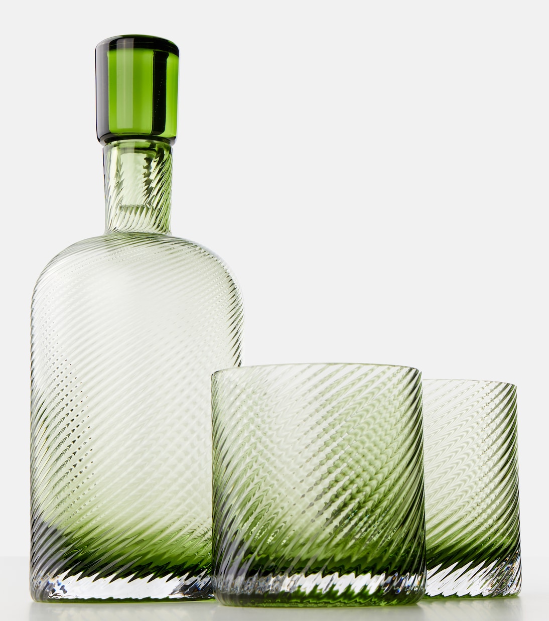 Borealis glass bottle and tumblers set | NasonMoretti
