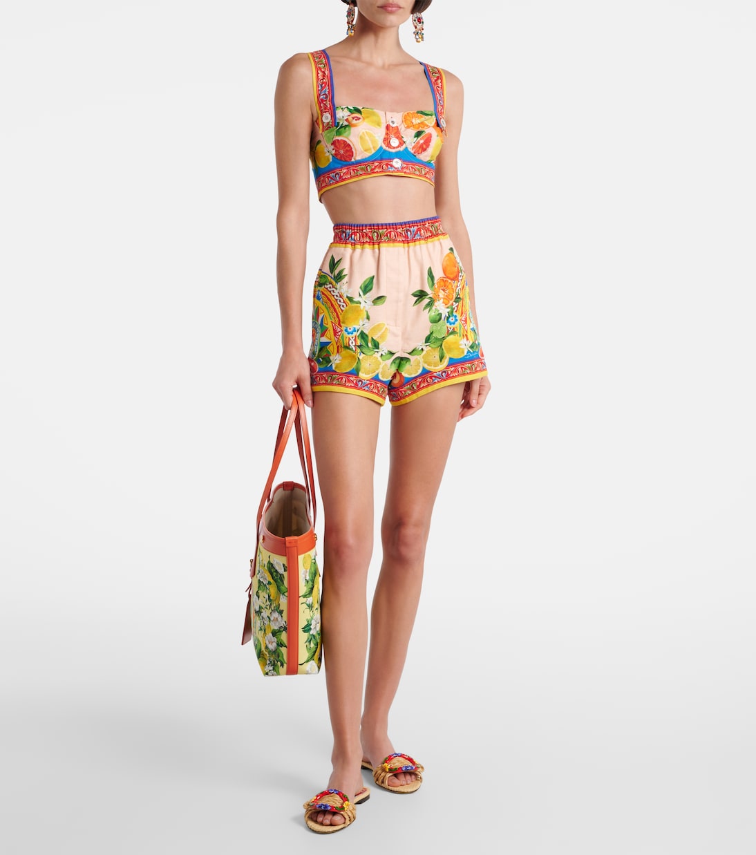 Brassière imprimée en coton  | Dolce&Gabbana