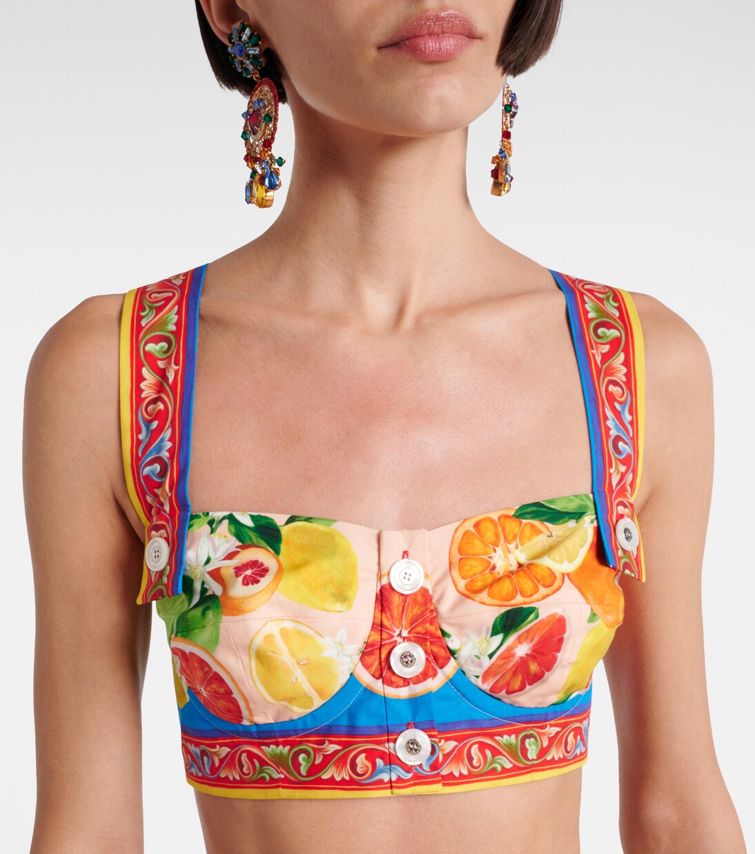 Brassière imprimée en coton  | Dolce&Gabbana