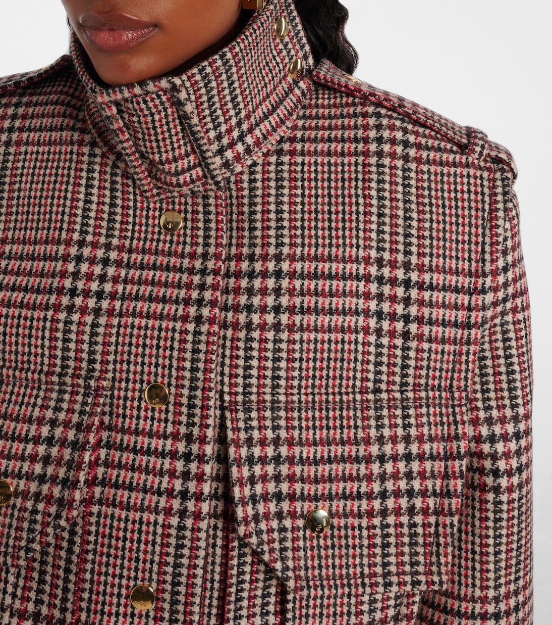 Chaqueta de lana virgen a cuadros | Patou