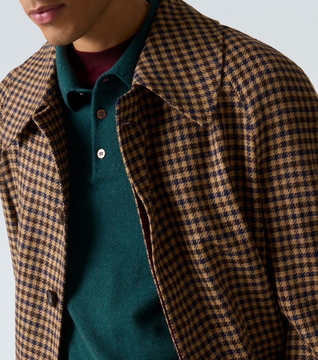 Houndstooth virgin wool coat | Rubinacci