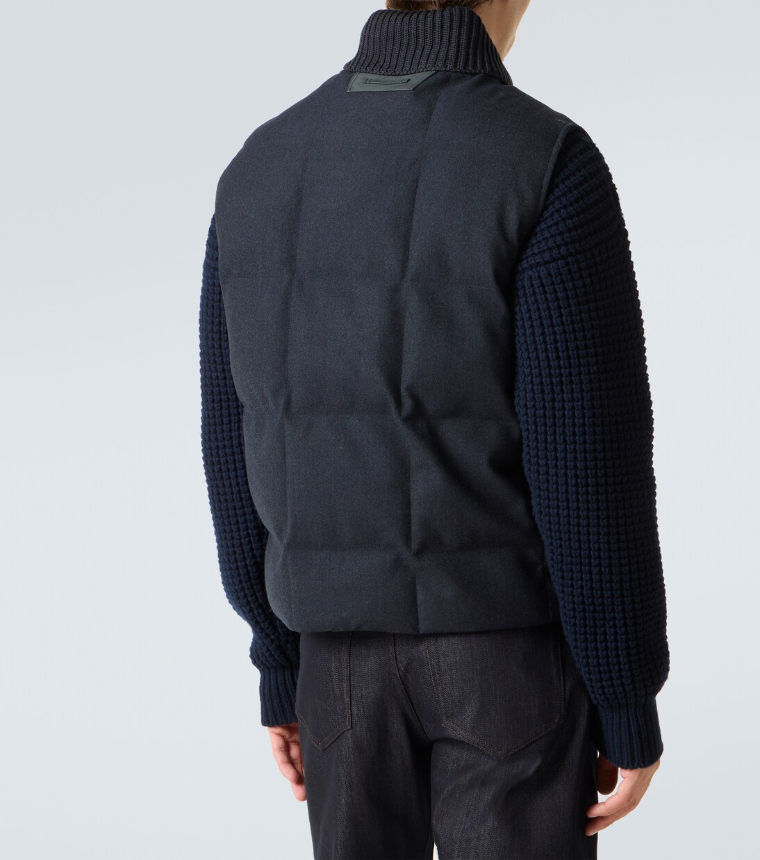 Leather-trimmed quilted wool-blend vest | Berluti