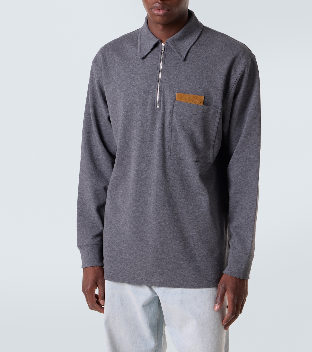 Intrecciato cotton jersey polo sweater | Bottega Veneta