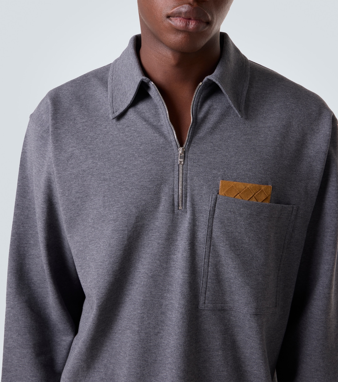 Intrecciato cotton jersey polo sweater | Bottega Veneta