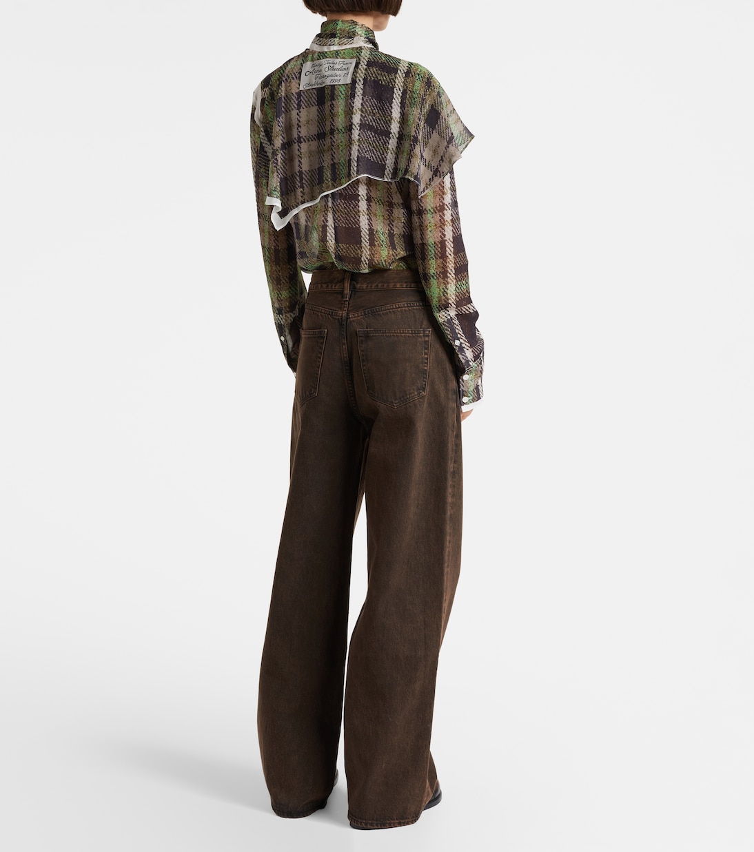 Collegiate high-rise wide-leg jeans | Frame