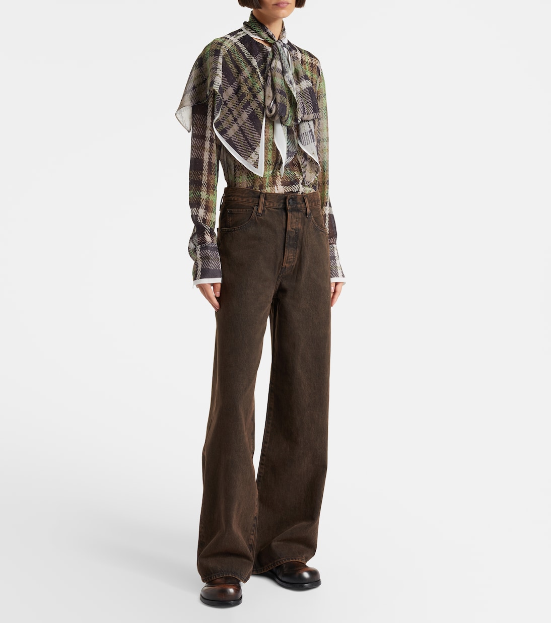 Collegiate high-rise wide-leg jeans | Frame