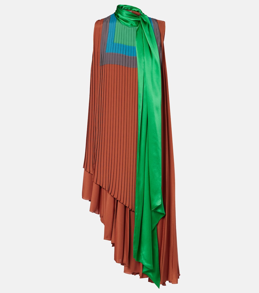 Pleated asymmetric midi dress | Loewe